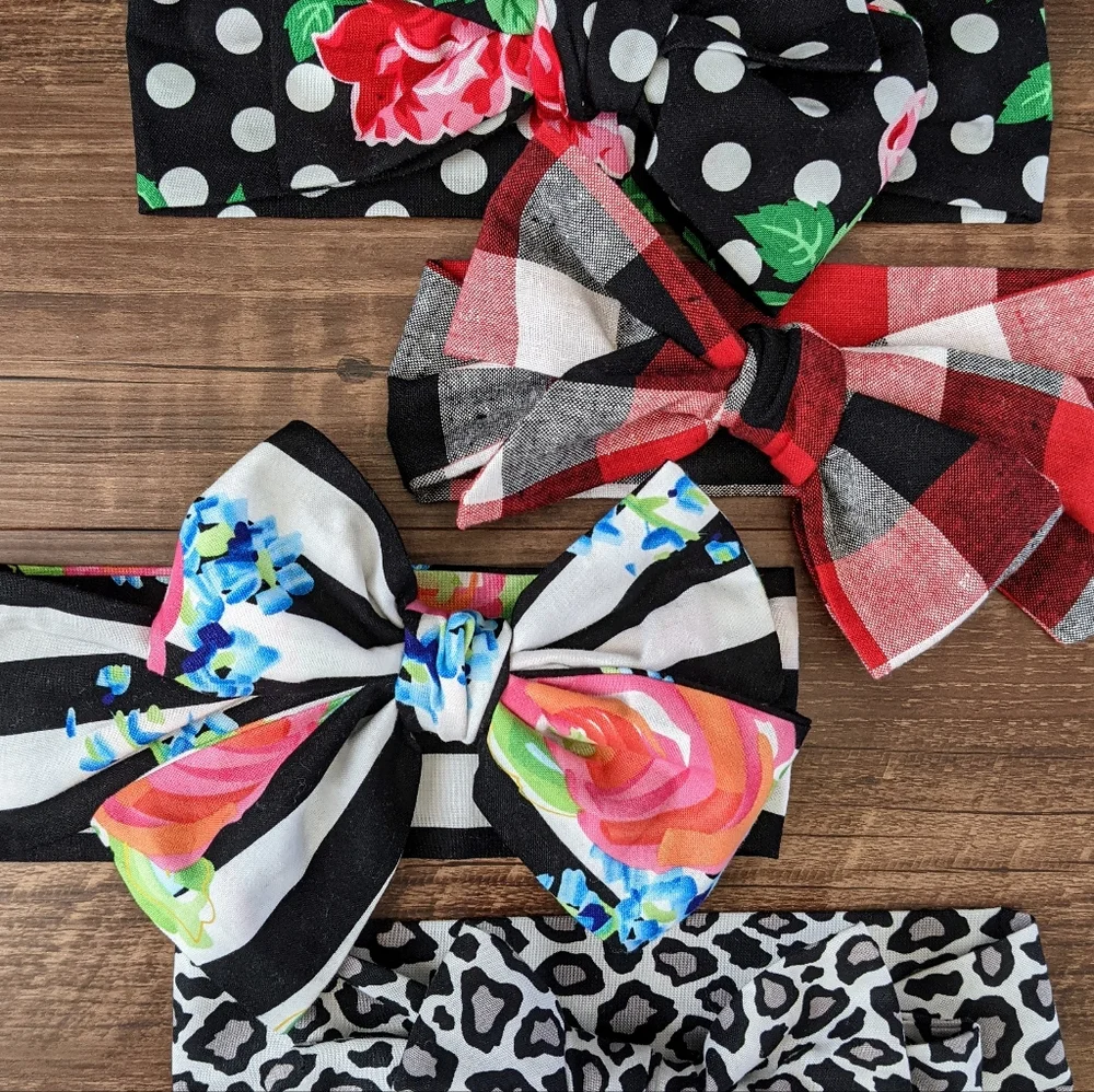 Set of 4 Baby Toddler Headwrap Bows